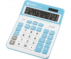 Eleven ELEVEN Calculator Baltas biuro skaičiuotuvas CDC120WHCY balti ir šviesiai mėlyni klavišai ir šviesiai mėlynas rėmelis aplink ekraną