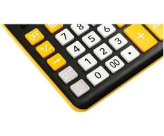 Eleven ELEVEN Calculator Juodas biuro skaičiuotuvas CDC120BKOR balti ir oranžiniai klavišai ir oranžinis rėmelis aplink ekraną
