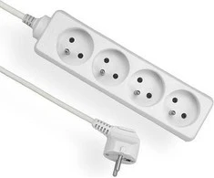 Elgotech ekonominis plėtinys 4 lizdai iš / baltos 3m (EPS-403)