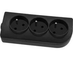 Elgotech Oem Prailginimo lizdas x 3 su įžeminimu juodas GN-30-2