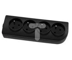 Elgotech Oem Prailginimo laido lizdas x 4 su įžeminimu, juodas GN-40-2