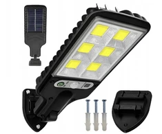 Dėklas Elight LU17 saules LED ielu lampa ar 120 COB gaismas diodēm – kustību sensors (PIR), ūdensizturīgs dizains un izturīgs ABS korpuss, juodas
