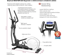 Elipsinis kryžminis treniruoklis Master Magnetinis elipsinis kryžminis treniruoklis E50 Ergometras
