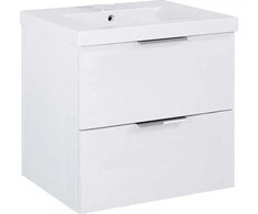 Elita praustuvo komplektas - rėminė praustuvo spintelė 50 cm, baltas chromas