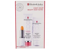 Elizabeth Arden rinkinys: „Eight Hour“, intensyviai drėkinantis rankų kremas, 30 ml + „Eight Hour“, apsauginis veido kremas, 50 ml + „Eight Hour“, apsauginė lūpų lazdelė, kreminis lūpų dažas, 3 g Moterims