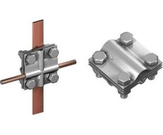 Elko-Bis RST G10395N kryžminis laikiklis 1/2 "5/8" jungtims su vertikaliais įžeminimo elektrodais M8, nerūdijantis plienas