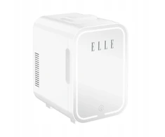 ELLE 8L mini šaldytuvas su LED makiažo veidrodėliu, baltas