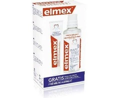 Rinkinys Elmex: Caries Protection burnos skalavimo skystis, 400 ml + Caries Protection dantų pasta, 75 ml