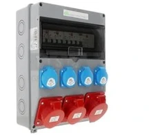 Els Elektrotechnika 12NO42C21C11CF Konstrukciniai skirstomieji įrenginiai 32A/5 + 2*16A/5 + 4*GS 230V + apsaugos + diferencialas, sieninis korpusas, langas 12M 12NO42C21C11CF