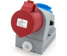 N101/4 Fiksuotas maitinimo lizdas kombinuotas 32A/4P + GS 230V + saugiklio apsauga, ELS Elektrotechnika, N101/4