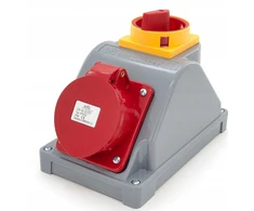 N001TRG Fiksuotas maitinimo lizdas kombinuotas 32A/5P + pagrindinis jungiklis, ELS Elektrotechnika, N001TRG