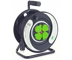 ELS Elektrotechnika Prailginimo laidas 50m OW3*1.5 4x230V IP44 T plastikinis būgninis fiksuotas skydelis