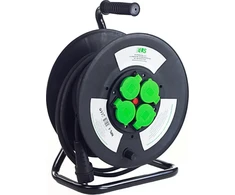 ELS Elektrotechnika Prailginimo laidas 50m OW3*2.5 4x230V IP44 T plastikinis būgninis fiksuotas skydelis