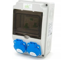Els Elektrotechnika 6NO21C00F Statybinis skirstomasis skydas, sodas 2*GS 230V + apsaugos + diferencialas, 6NO21C00F