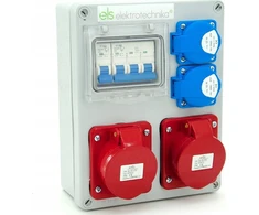 Els Elektrotechnika 4NO21B21B0/4 Statybiniai skirstomieji įrenginiai Mikołajki 2*16A/4 + 2*GS + apsaugos, sieninis korpusas, 4NO21B21B0/4