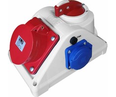 Els Elektrotechnika Els Polska E96062541C Skirstomojo skydo konstrukcijos dėžutė su jungikliu 0-1 COMBO 32/5 1x230V IP44 / E96062541C