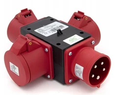 ELS Elektrotechnika Trigubas skirstytuvas / power tee nešiojamas IP44 32A 5P 400V P003W