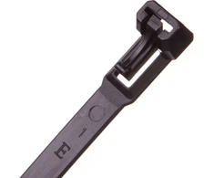 EM Group Atidaroma daugkartinė kabelių apyrankė 350x7,5mm juoda 100 vnt. (BMWN5354E)