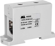 EM Group Vieno bėgio bėgio jungtis 25-150 mm² pilka EURO (606150)