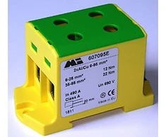 EM Group 2 bėgių jungtis 35-150 mm2 gelsvai žalia EURO (607150 E)
