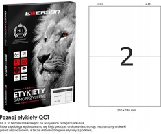 Emerson Lipnios etiketės 210x148mm EMERSON 030 QCT eta4t210x148we baltas 1000 lapų*2vnt.