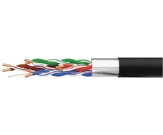 Emos Kabelis F/UTP CAT5e 24AWG (juodas, lauko salygoms), viengyslis, varinis, Eca