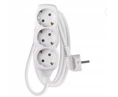 Emos Ilgiklis 3 lizdų 1.5m su įžeminimu (baltas) 1.5mm²