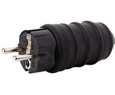 Emos Gumos kamštis 10 / 16A 250V 2P + Z IP44 juodas (P0050)