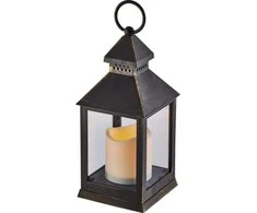 Emos Led komercinės žibintai Žvakė 24cm 3xAA, derliaus, laikmatis Juodas DCLV02
