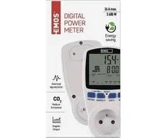 „Emos“ skaitmeninis vatmetro energijos matuoklis 230V 16A lizdui 5-3680W Emos P5805 baltas