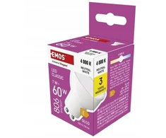 Emos LED lemputė GU10 230V MR16 7W 806lm, neutraliai balta, 4000K, 100°