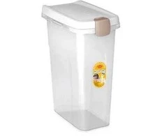 Stefanplast Talpykla naminių gyvūnėlių maistui laikyti 10kg 25L 39x24x51cm permatoma balta
