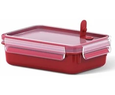Emsa Mikrowellendose. Priešpiečių dėžutė. 0.8 Liter. Rot/Transparent. Clip &amp; Micro. 517772