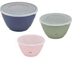 Emsa Mixing Bowl Set colourful Prep &amp; Bake 3-piece with lid (110538)