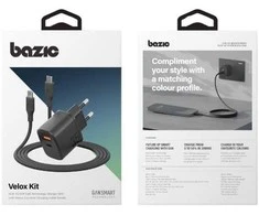 Energea Laidinis įkroviklis Bazic Goport Velox Kit 1xUSB-C 1xUSB-A GaN 35W with cable juodos spalvos