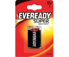 Energizer Bateria Eveready Super Heavy Duty 9V 6F22 1 vnt. pūslelė