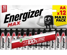 Energizer Energizer Max Mignon (AA) šarminės-mangano baterijos 1,5 V, 12 vnt. (E303324900)