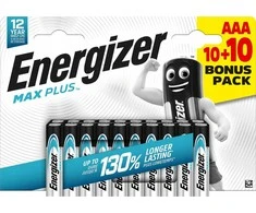 Energizer Energizer Max Plus LR03 AAA elementai, 10+10 bonus pack, 20 vnt.
