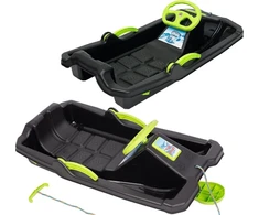 Enero Rogutės PLASTIKOWE Z HAMULCEM I KIEROWNICĄ ADAŚ 84x43x25CM Juoda Z ZIELONYM