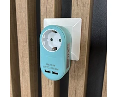 ENTAC Entac EPAG-1EE-2USB-B maitinimo kištukų adapteris F tipo Mėlyna