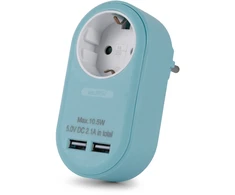 ENTAC Entac EPAG-1EE-2USB-B maitinimo kištukų adapteris F tipo Mėlyna