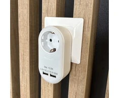 ENTAC Entac EPAG-1EE-2USB-W maitinimo kištukų adapteris F tipo Baltas
