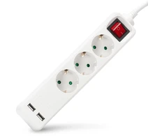 ENTAC Entac ESE1.5G3-1.5-SW-USB rozgałęziacz 1,5 m 3 x gniazdo jungiama į tinklą Wewnętrzna Baltas