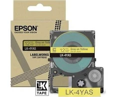 „Epson LabelWorks LK-4YAS“ – rutulys ant geltono paviršiaus – ritinėlis (1,2 cm x 8 m) 1 kasetė(-ės) pakabinama dėžutė – kasetinė juosta – skirta „LabelWorks LW-C410“, „LW-C610“
