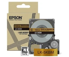 „Epson LabelWorks LK-5KBM“ – juodas ant metalinio aukso spalvos – volelis (1,8 cm x 9 m) 1 pakabinama kasetė – kasetinė juosta – skirta „LabelWorks LW-C410“, „LW-C610“