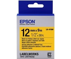 Epson LK-4YBW, stiprus tamsiai juoda ant geltonos, 12mmx9m (C53S654014)