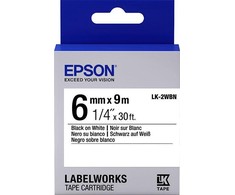 Epson LK-2WBN (C53S652003) Ženklinimo juostos kasetė, Standard, Juodas on Baltas (6mm, 9m)