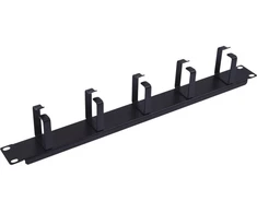 Equip 19 colių kabelių tvarkymas 5x metaliniai žiedai plastikas 1U RAL9005