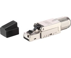Equip 121172 wtyczka RJ-45 juoda, nerūdijantis plienas
