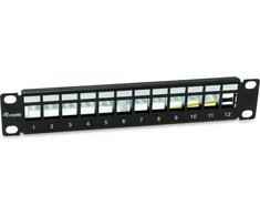 Equip Patchpanel 12x Cat6A 10 FTP 1HE Keystone Montage sw